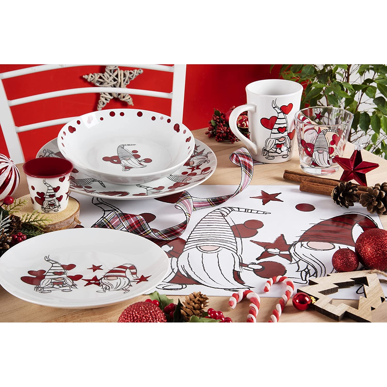 Gnomo Sweet homeServizio Piatti 18 Pezzi, Porcellana cod.64858